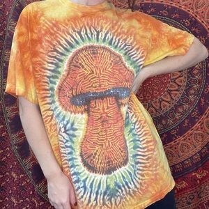 mushroom tie dye t shirt